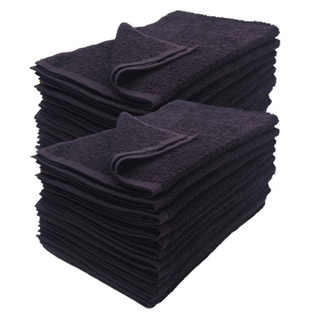 16x27 Black Hand Towel Premium Plus 3 Lb 100% Cotton